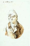 Christian Friedrich Gille, Self-Portrait with Cap and Sighting Eye-Shield